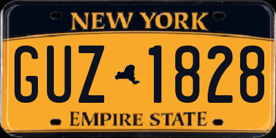 NY license plate GUZ1828