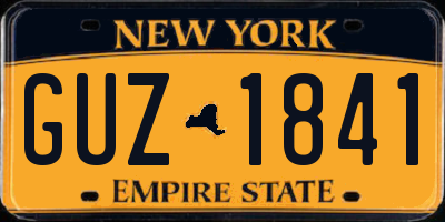 NY license plate GUZ1841
