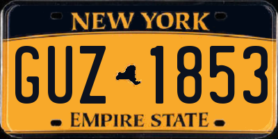 NY license plate GUZ1853