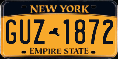 NY license plate GUZ1872