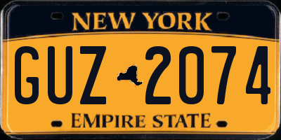 NY license plate GUZ2074