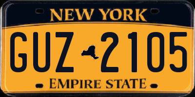 NY license plate GUZ2105