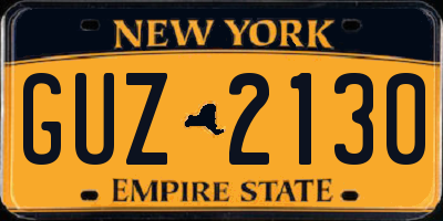 NY license plate GUZ2130