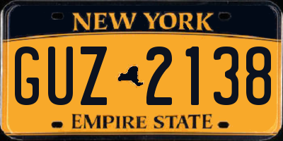 NY license plate GUZ2138