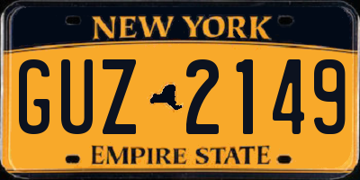 NY license plate GUZ2149