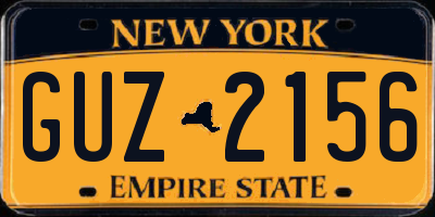 NY license plate GUZ2156