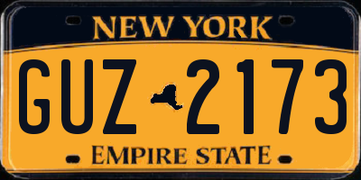 NY license plate GUZ2173