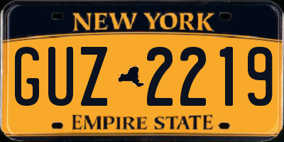 NY license plate GUZ2219