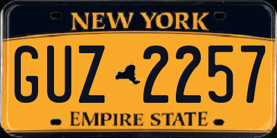 NY license plate GUZ2257