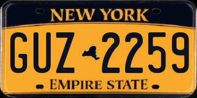 NY license plate GUZ2259