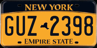 NY license plate GUZ2398