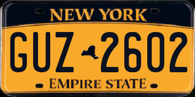 NY license plate GUZ2602