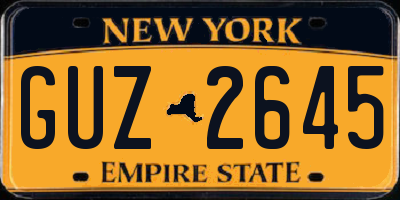 NY license plate GUZ2645