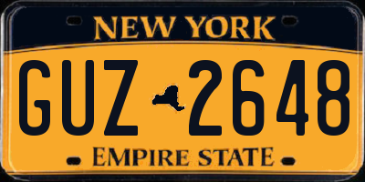 NY license plate GUZ2648