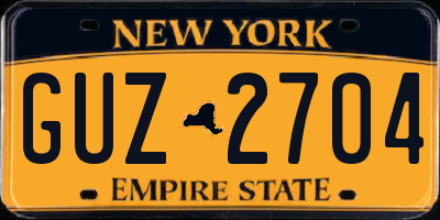 NY license plate GUZ2704