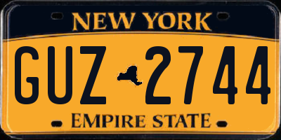 NY license plate GUZ2744