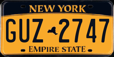 NY license plate GUZ2747