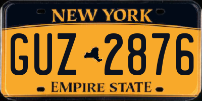 NY license plate GUZ2876