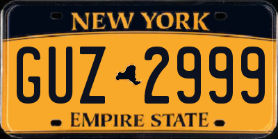 NY license plate GUZ2999