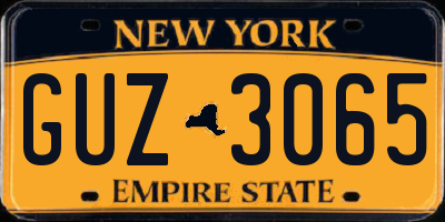 NY license plate GUZ3065