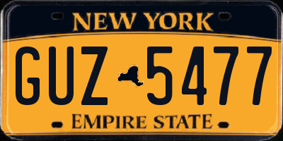 NY license plate GUZ5477