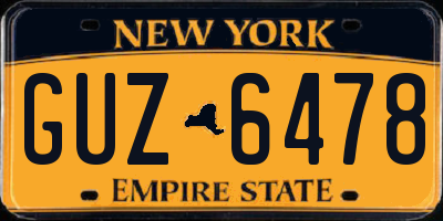 NY license plate GUZ6478