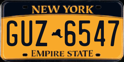 NY license plate GUZ6547