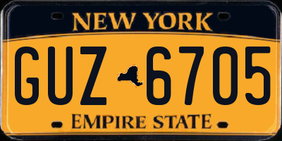 NY license plate GUZ6705