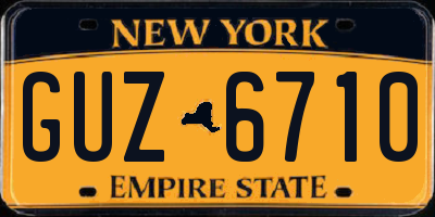 NY license plate GUZ6710