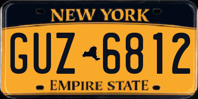 NY license plate GUZ6812
