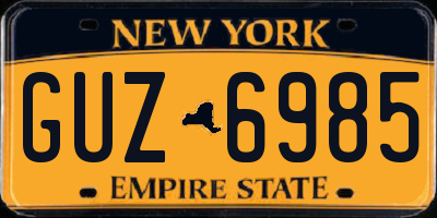 NY license plate GUZ6985