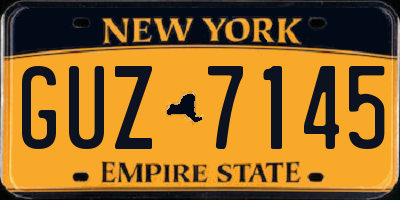 NY license plate GUZ7145