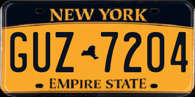 NY license plate GUZ7204
