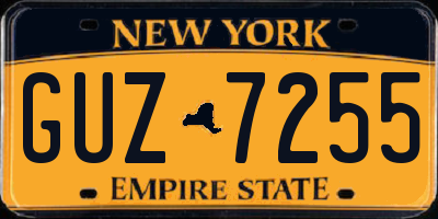 NY license plate GUZ7255