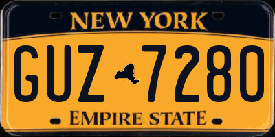 NY license plate GUZ7280