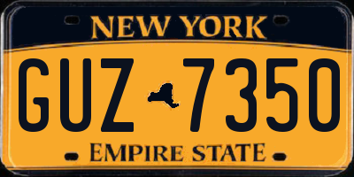 NY license plate GUZ7350