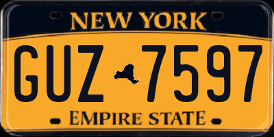 NY license plate GUZ7597