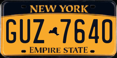 NY license plate GUZ7640