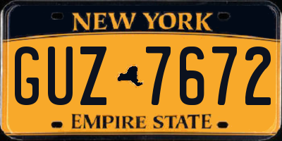 NY license plate GUZ7672