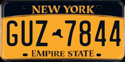 NY license plate GUZ7844