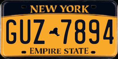 NY license plate GUZ7894