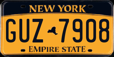 NY license plate GUZ7908