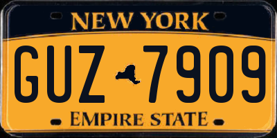 NY license plate GUZ7909
