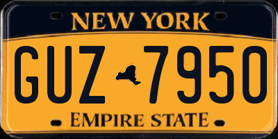 NY license plate GUZ7950
