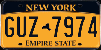NY license plate GUZ7974