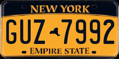 NY license plate GUZ7992