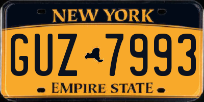 NY license plate GUZ7993