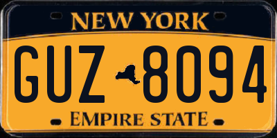 NY license plate GUZ8094
