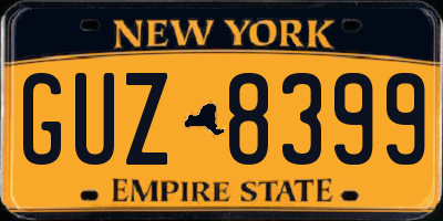 NY license plate GUZ8399