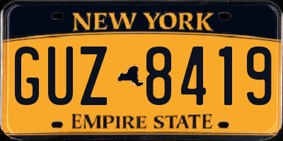 NY license plate GUZ8419